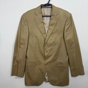 Black Brown 1826 Men's Blazer Tan Silk Wool Linen 40L Never Worn Quiet Luxury